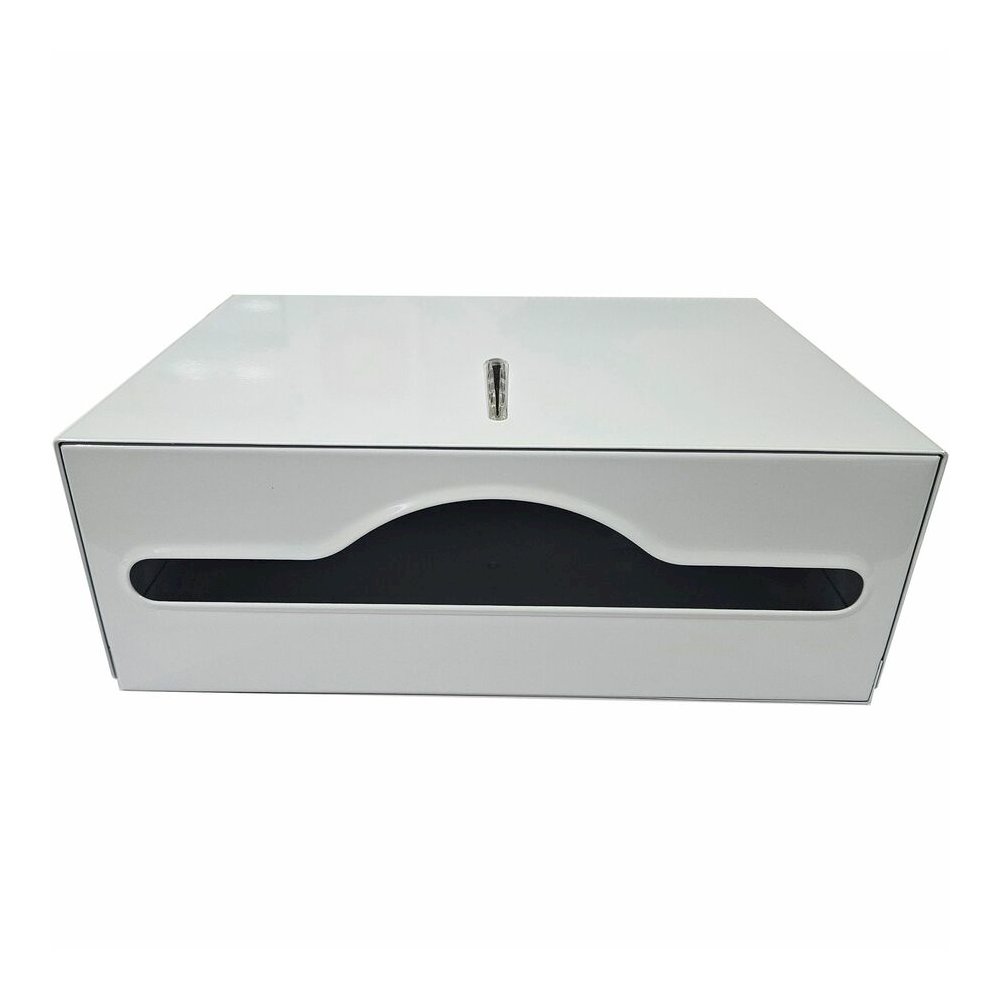 Genuine Joe C-Fold/Multi-fold Towel Dispenser Cabinet - C Fold, Multifold Dispenser - 13.5" Height x 11" Width x 4.3" Depth - Stainless Steel, Metal - White - Wall Mountable - 1 Each. Picture 2