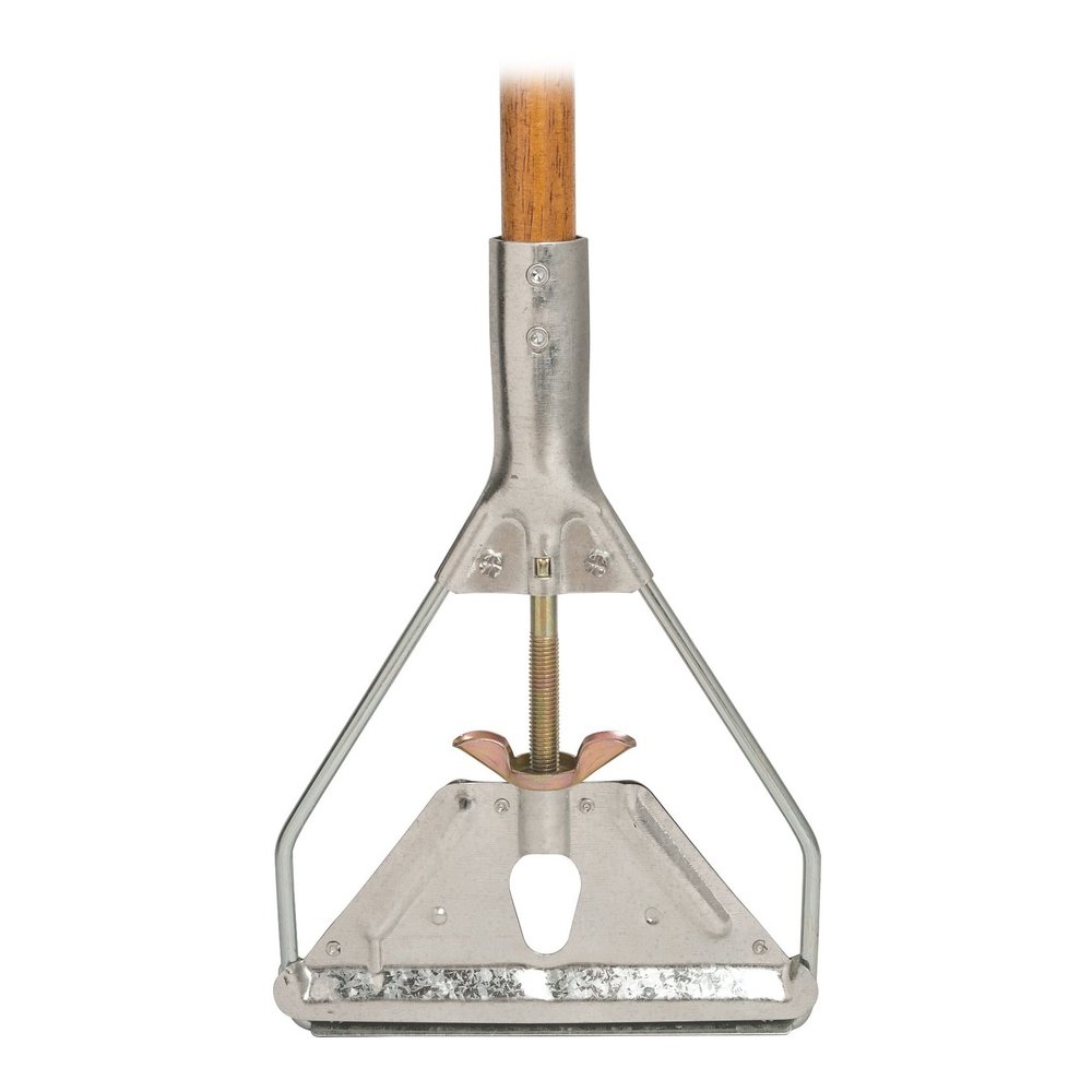 Genuine Joe Wood Handle Complete Wet Mop - 60" Width x 0.94" Height Cotton Head - Wood Handle - Lightweight, Rust Resistant, Absorbent, 4-ply, Refillable - 1 Each. Picture 2
