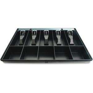 Sparco Locking Cover Money Tray - 5 Bill/5 Coin Compartment(s) - Black - Plastic, Steel - 1 Each. Picture 4