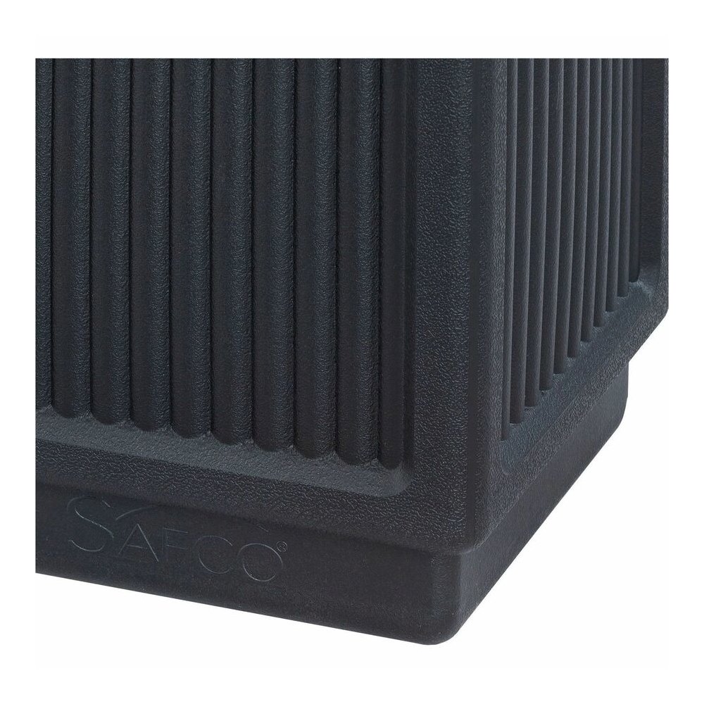 Safco Recessed Panels Waste Receptacle - 15 gal Capacity - 32.8" Height x 13.8" Width x 13.8" Depth - Polyethylene - Black - 1 Each. Picture 2