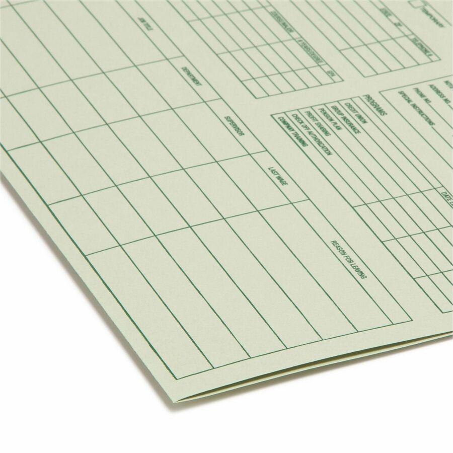 Smead Straight Tab Cut Letter Recycled Top Tab File Folder - 8 1/2" x 11" - Moss - 10% Recycled - 20 / Pack. Picture 4