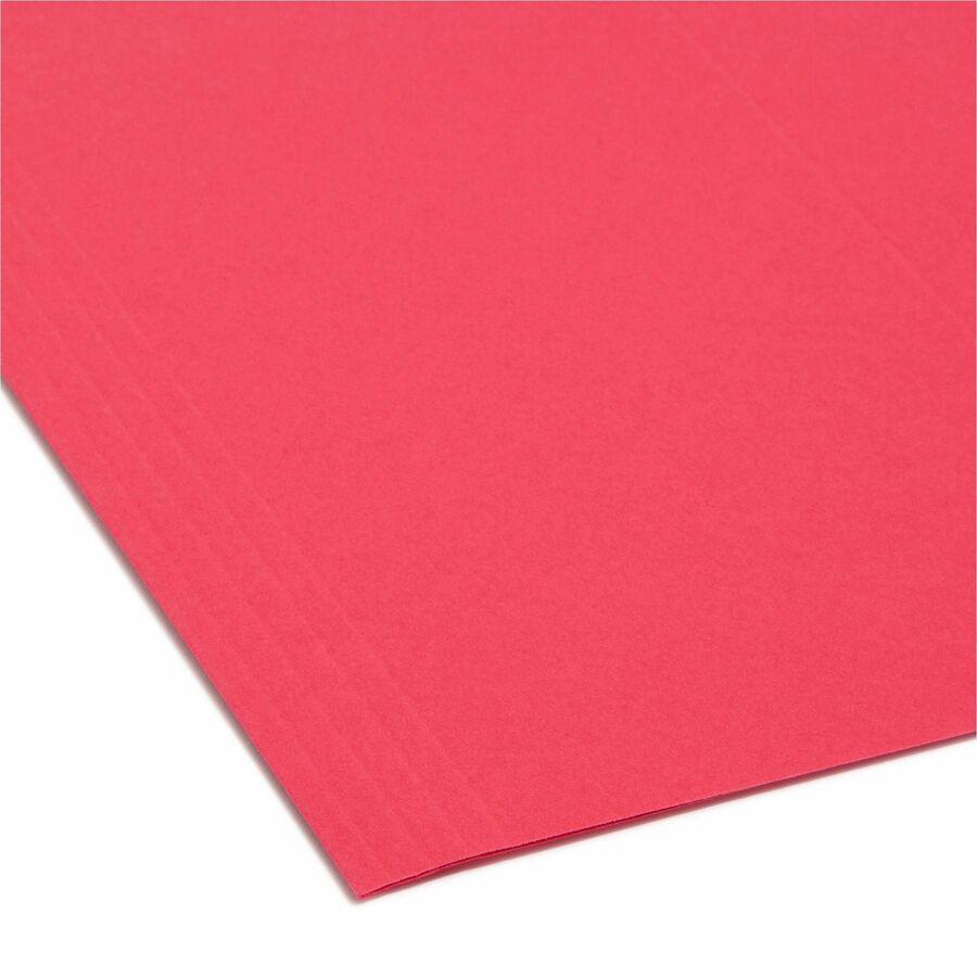Smead FasTab 1/3 Tab Cut Letter Recycled Hanging Folder - 8 1/2" x 11" - Top Tab Location - Assorted Position Tab Position - Blue, Green, Red - 10% Recycled - 18 / Box. Picture 4