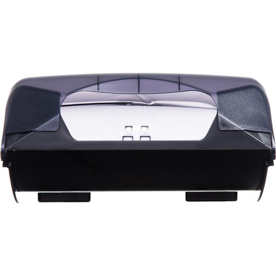 San Jamar Ultrafold Multifold Towel Dispenser - C Fold, Multifold, Touchless Dispenser - 450 x C Fold, 750 x Multifold - 18.7" Height x 11.7" Width x 6.3" Depth - Plastic - Black - Transparent, Touch-. Picture 7