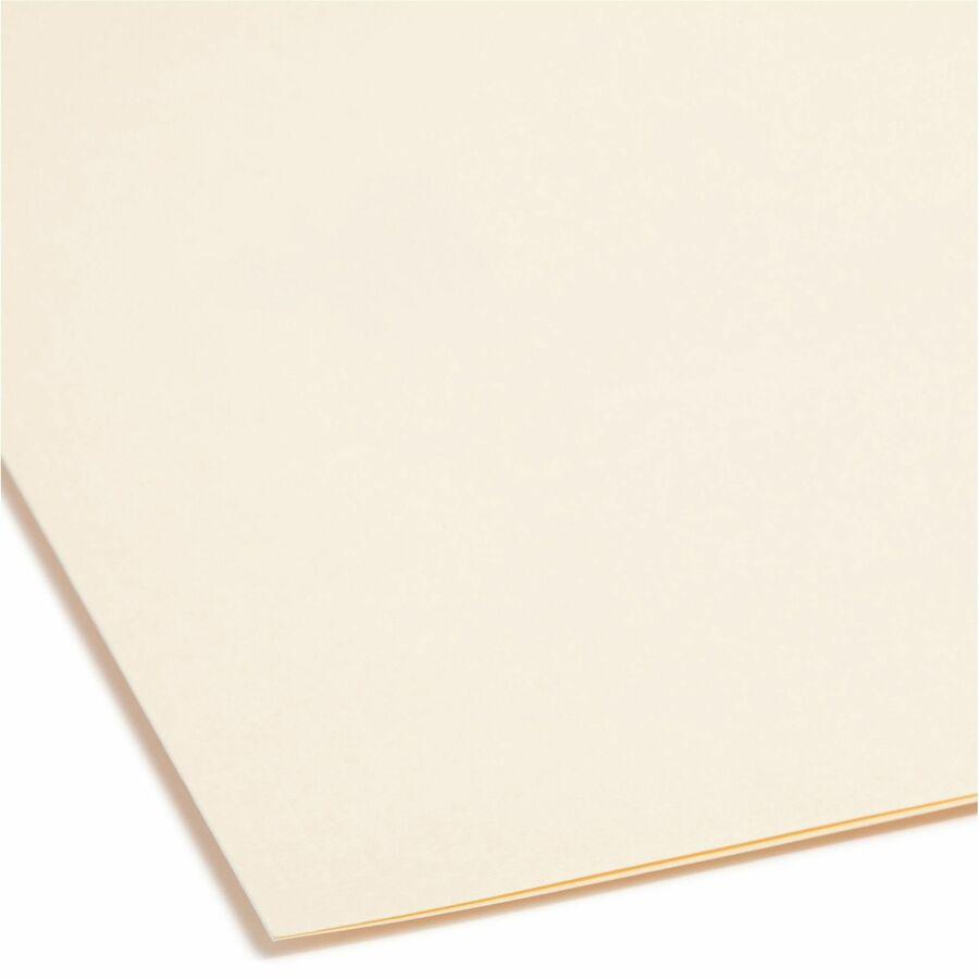 Smead 1/3 Tab Cut Letter Recycled Fastener Folder - 8 1/2" x 11" - 3/4" Expansion - 2 x 2S Fastener(s) - Top Tab Location - Assorted Position Tab Position - Manila - Manila - 10% Recycled - 50 / Box. Picture 4