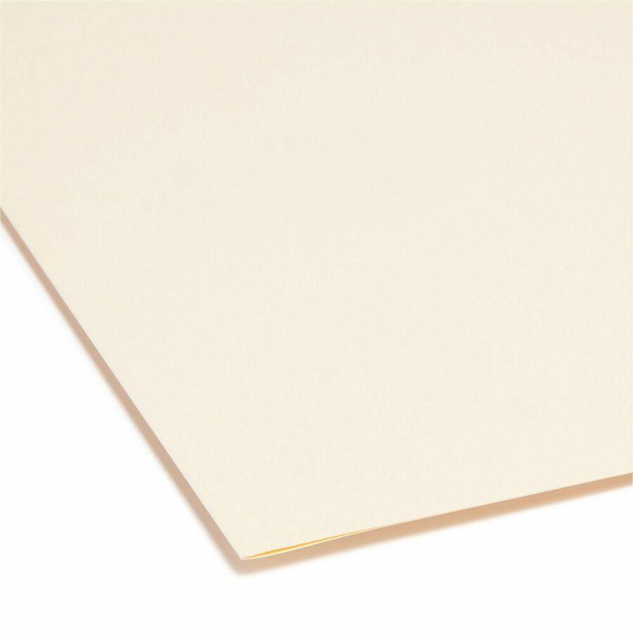 Smead SuperTab 1/3 Tab Cut Letter Recycled Top Tab File Folder - 8 1/2" x 11" - 3/4" Expansion - Top Tab Location - Assorted Position Tab Position - Manila - Manila - 10% Recycled - 50 / Box. Picture 4