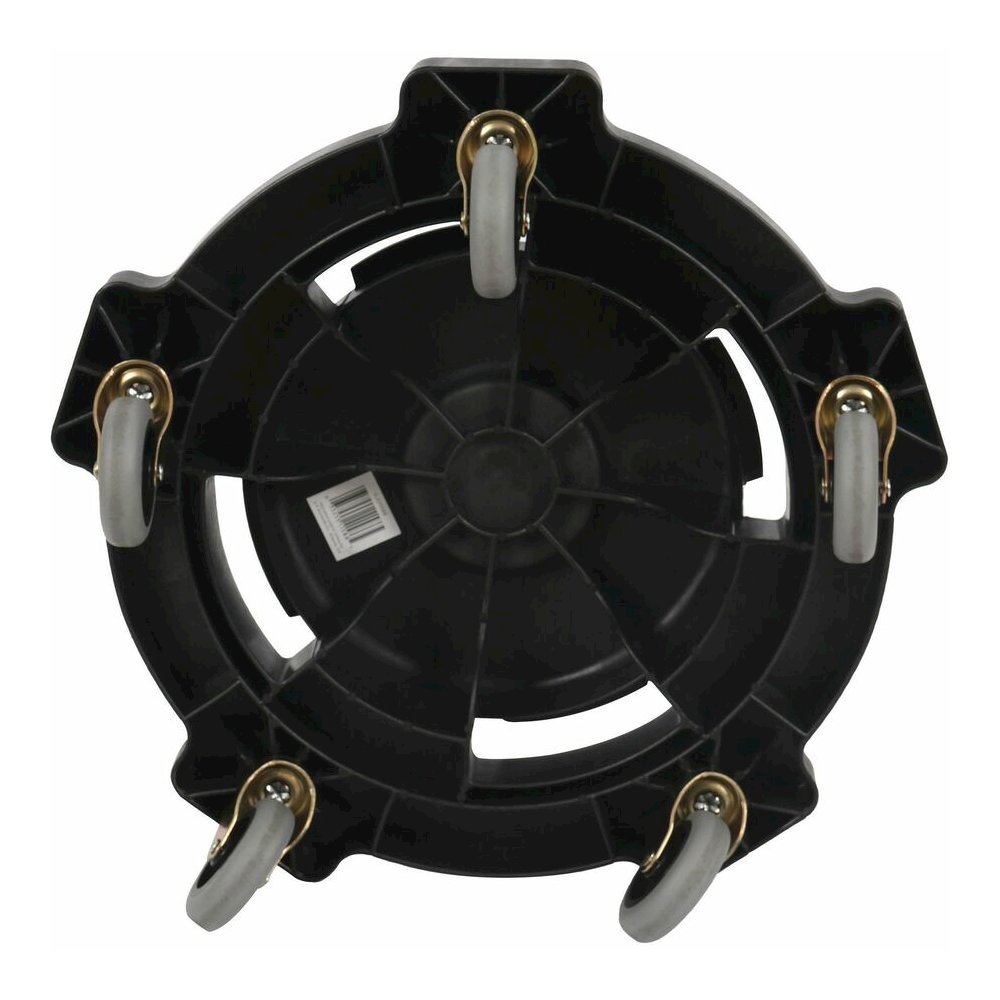 Genuine Joe 17.9" Round Dolly - 5 Casters - 3" Caster Size - Resin - 6.30" Height - Black - 1 Each. Picture 2