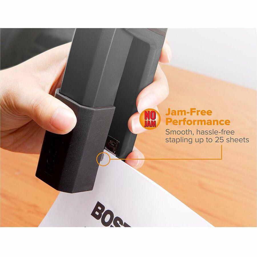 Bostitch Epic Antimicrobial Office Stapler - 25 Sheets Capacity - 210 Staple Capacity - Full Strip - 1/4" Staple Size - 1 Each - Black. Picture 4