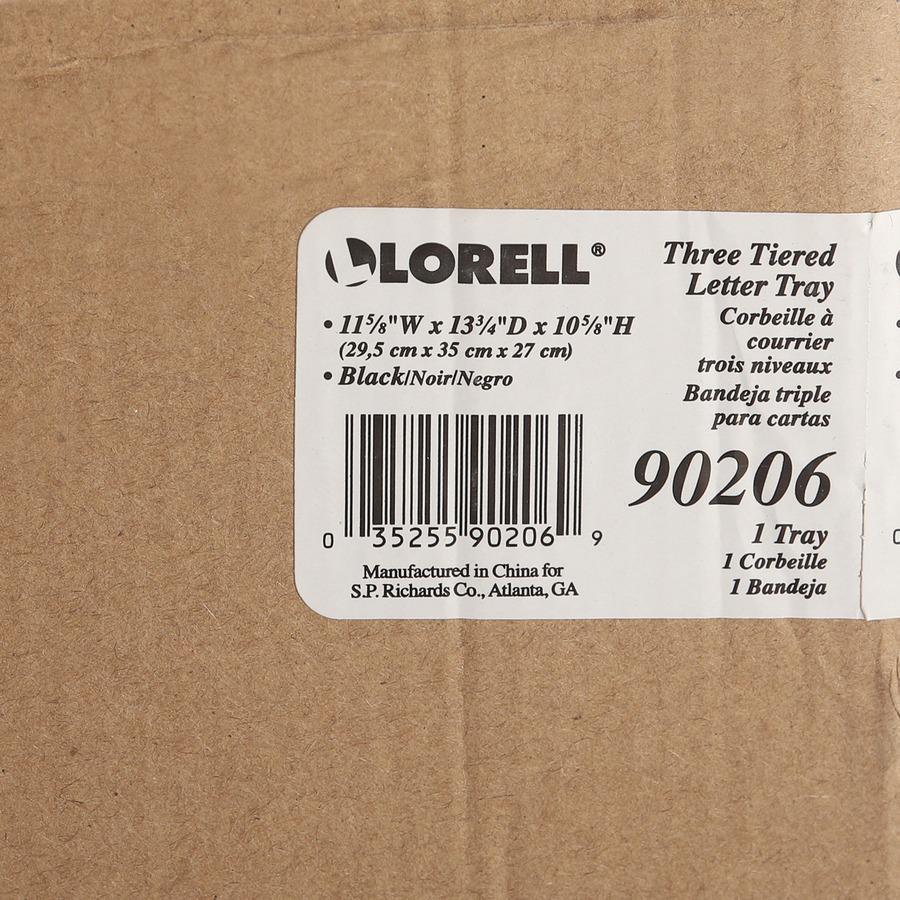 Lorell Mesh 3-Tier Mesh Document Tray - 11" Height x 10.75" Width x 14.25" Depth - Black - Steel - 1 Each. Picture 4
