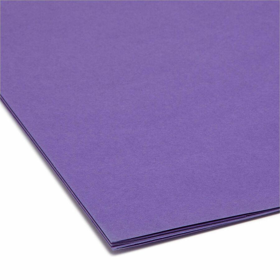 Smead SuperTab 1/3 Tab Cut Letter Recycled Top Tab File Folder - 8 1/2" x 11" - 3/4" Expansion - Top Tab Location - Assorted Position Tab Position - 2 Divider(s) - Teal, Purple, Navy - 10% Recycled - . Picture 4