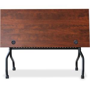 Lorell Flip Top Training Table - Rectangle Top - Four Leg Base - 4 Legs x 48" Table Top Width x 23.60" Table Top Depth - 29.50" Height x 47.25" Width x 23.63" Depth - Cherry - Melamine, Nylon - 1 Each. Picture 6