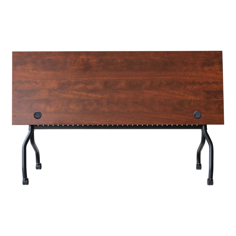 Lorell Flip Top Training Table - Rectangle Top - Four Leg Base - 4 Legs - 72" Table Top Width x 23.60" Table Top Depth - 29.50" Height x 28.70" Width x 23.63" Depth - Assembly Required - Cherry - Mela. Picture 2