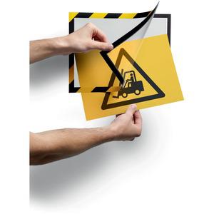 DURABLE&reg; DURAFRAME&reg; SECURITY Self-Adhesive Magnetic Letter Sign Holder - Holds Letter-Size 8-1/2" x 11" , Yellow/Black, 2 Pack. Picture 6