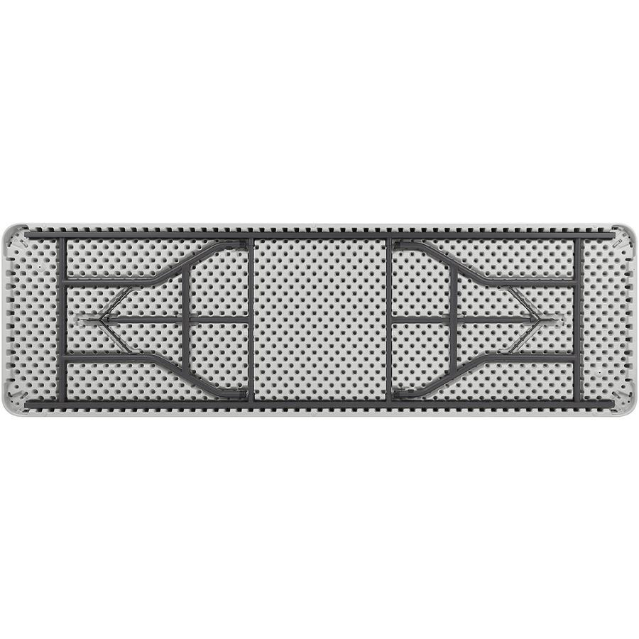 Lorell Ultra-Lite Banquet Table - Light Gray Rectangle Top - Dark Gray Base - 600 lb Capacity - 96" Table Top Width x 30" Table Top Depth x 2" Table Top Thickness - 29" Height - Indoor, Outdoor, Banqu. Picture 3