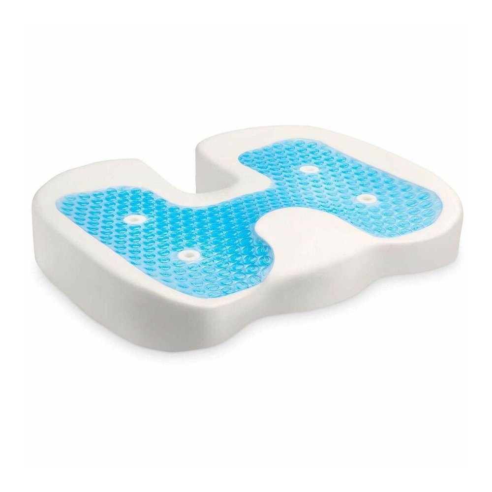 Kensington Premium Cool-Gel Seat Cushion - 14" x 18" - Gel - Fabric - Foam - Comfortable, Durable, Anti-slip, Ergonomic Design, Machine Washable, Carrying Strap - Black - 1 Each. Picture 2