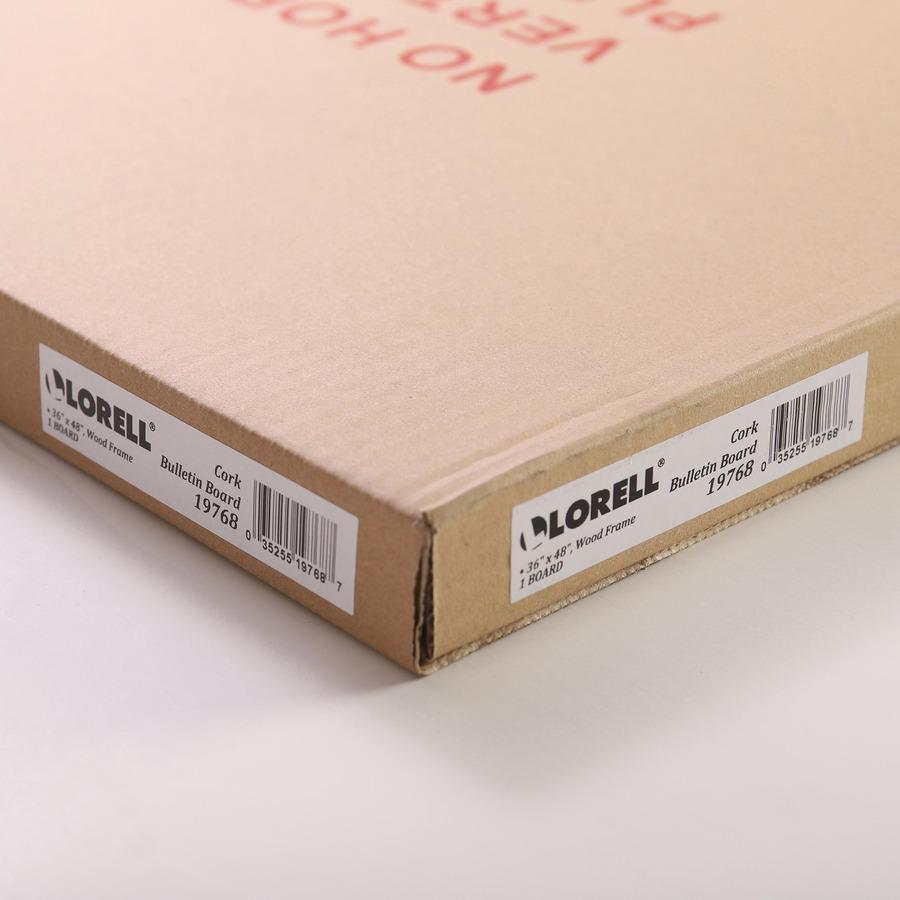 Lorell Bulletin Board - 36" Board Height x 48" Board Width - Cork Surface - Long Lasting, Warp Resistant - Brown Oak Frame - 1 Each. Picture 4