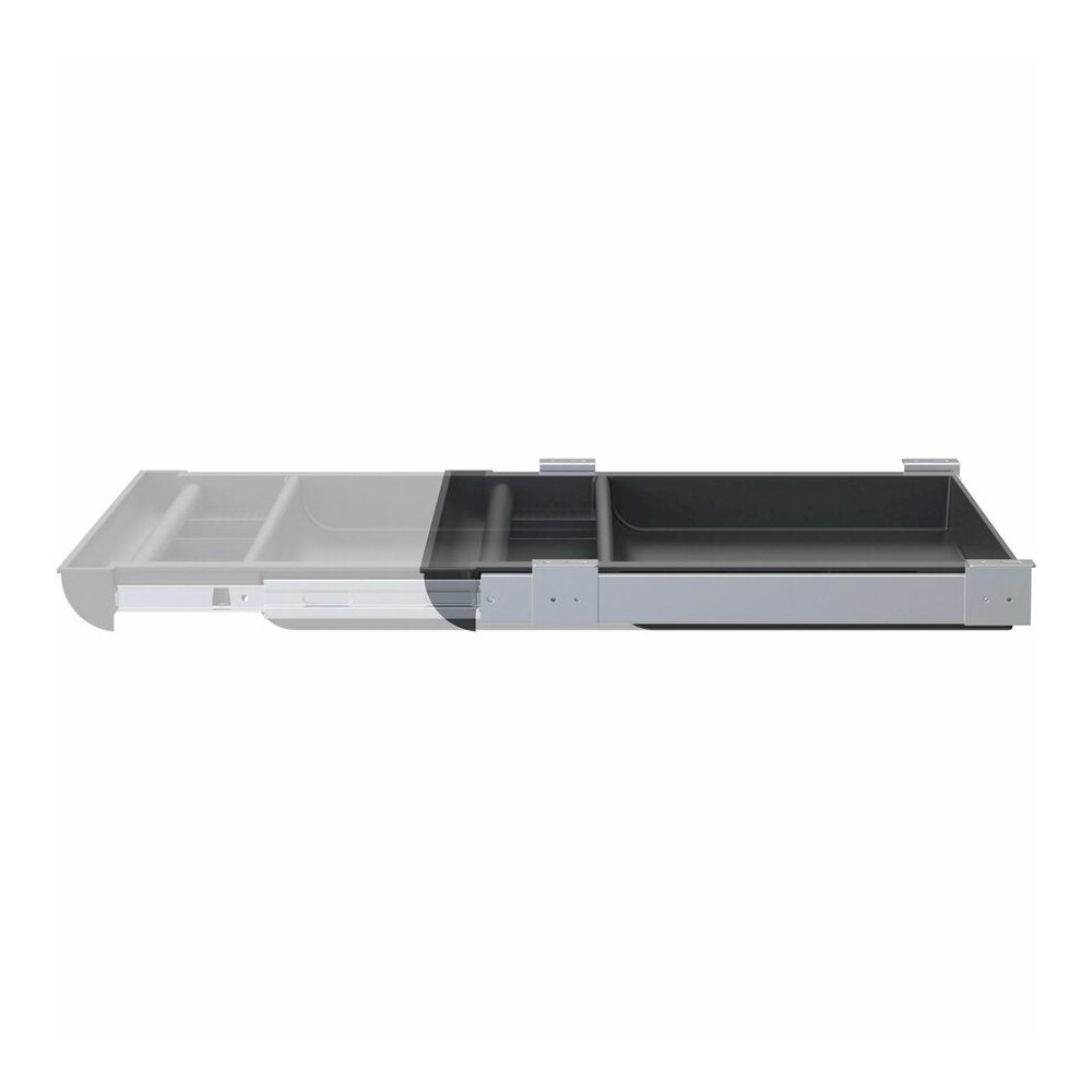 Lorell Laminate Desk 4-compartment Drawer - x 20.5" Width x 16" Depth - Material: Acrylonitrile Butadiene Styrene (ABS) - Finish: Black - 1 Each. Picture 2