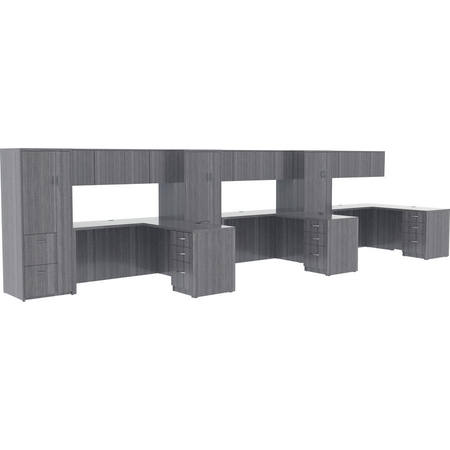 Lorell Essentials Series Return Shell - 48" x 24"29.5" , 1" Top - Laminate, Weathered Charcoal Table Top - Modesty Panel. Picture 4