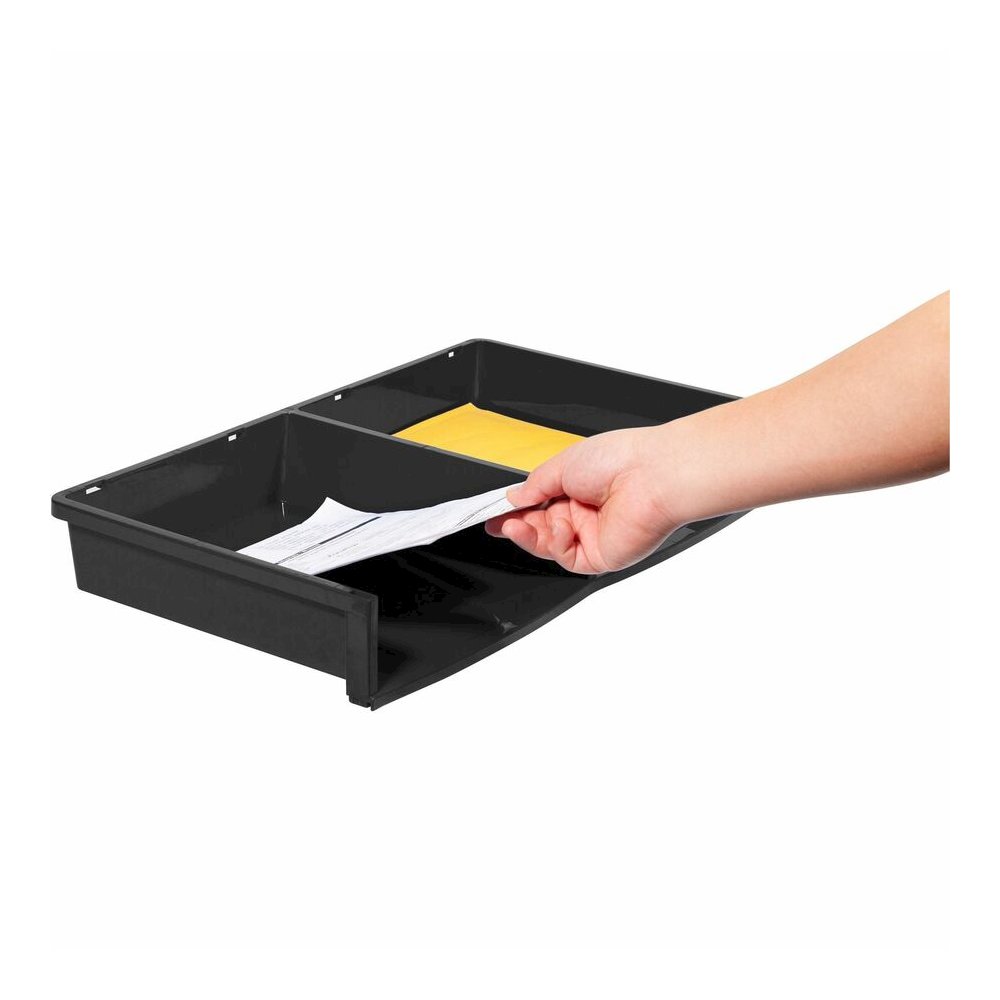 Storex Quick Stack 6-sorter Organizer - 500 x Sheet - 6 Compartment(s) - Compartment Size : 8.75" x 11.50" x 2" - 8.70" Height x 13.60" Width20.50" Length - Black - Plastic - 1 Each. Picture 2