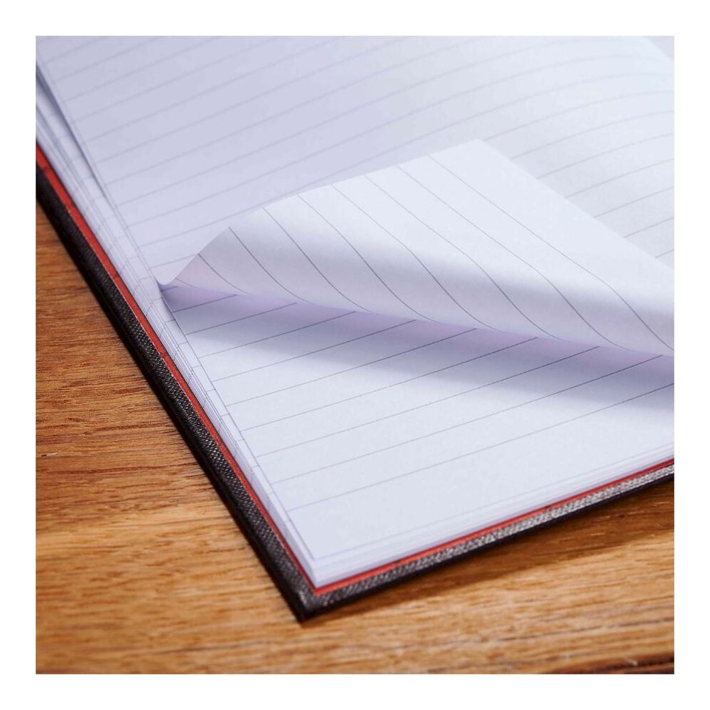 Black n' Red Casebound Hardcover Notebook 3-pack - Case Bound - 12" Height x 8.5" Width x 1.7" Length - Matte Cover - Hard Cover, Bleed Resistant, Ribbon Marker - 3 / Pack. Picture 2