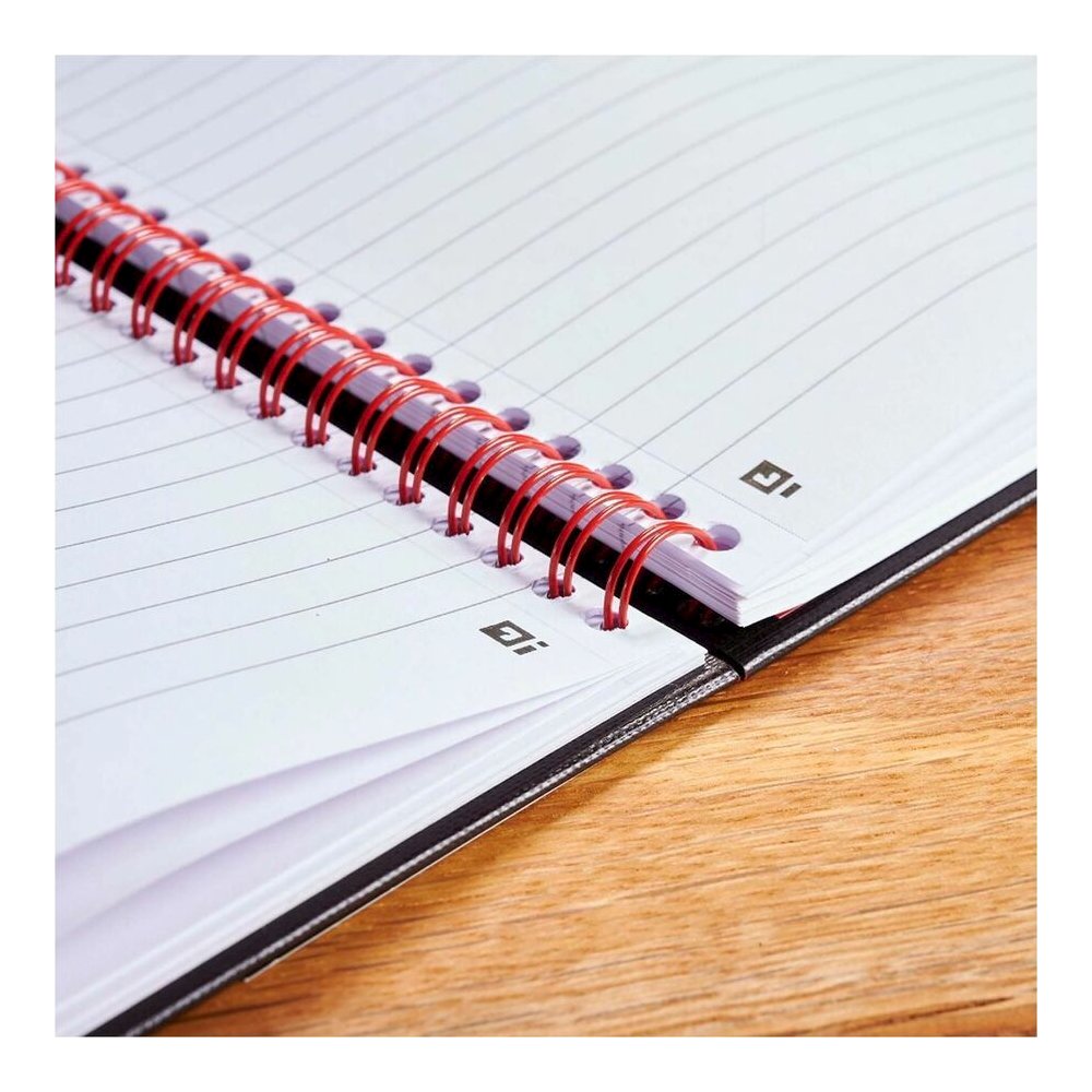 Black n' Red Hardcover Twinwire Business Notebook - Twin Wirebound - 12" Height x 8.5" Width x 1.7" Length - Matte Cover - Perforated, Bleed Resistant - 3 / Pack. Picture 2