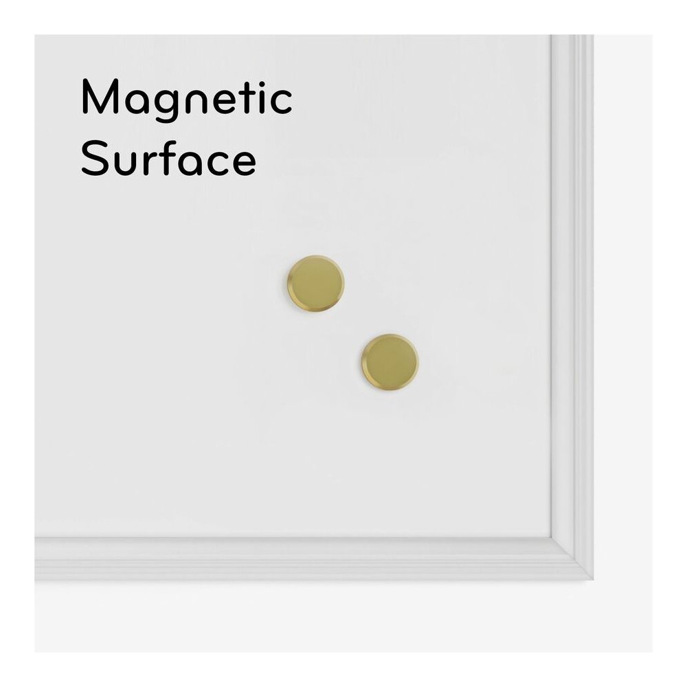 U Brands Magnetic Dry-Erase Board - 30" (2.5 ft) Width x 20" (1.7 ft) Height - White Painted Steel Surface - White Wood Frame - Rectangle - Horizontal/Vertical - Magnetic - 1 Each. Picture 2