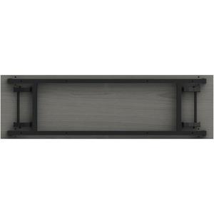 Lorell Folding Training Table - Melamine Top - 60" Table Top Width x 18" Table Top Depth x 1" Table Top Thickness - 30" HeightAssembly Required - Gray - Particleboard Top Material - 1 Each. Picture 3