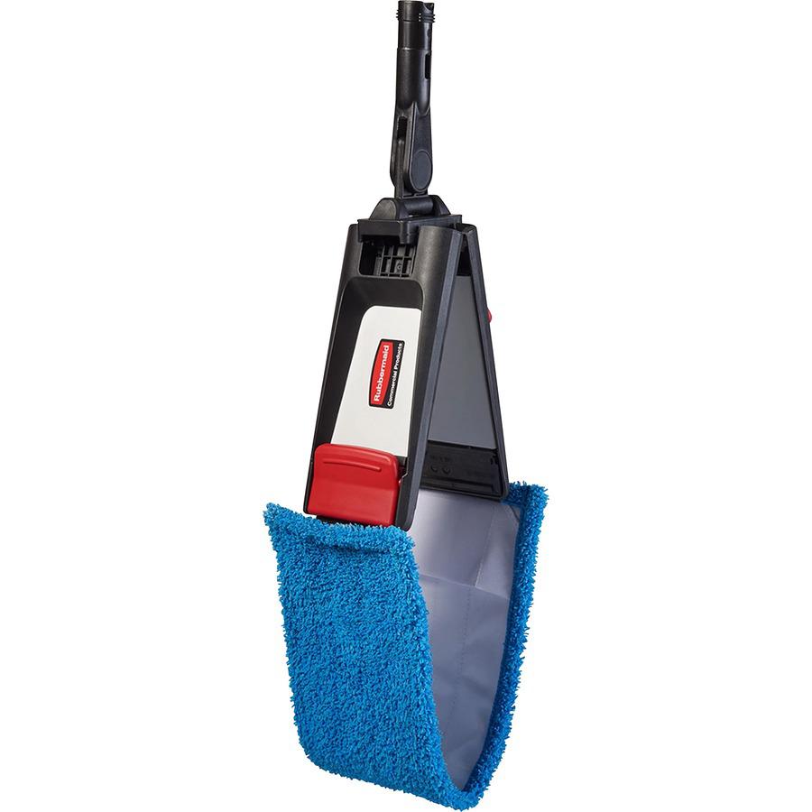 Rubbermaid Commercial Adaptable Flat Mop Microfiber Pad - 19.5" Length x 5.5" Depth - MicroFiber - Blue - 12 / Carton. Picture 4