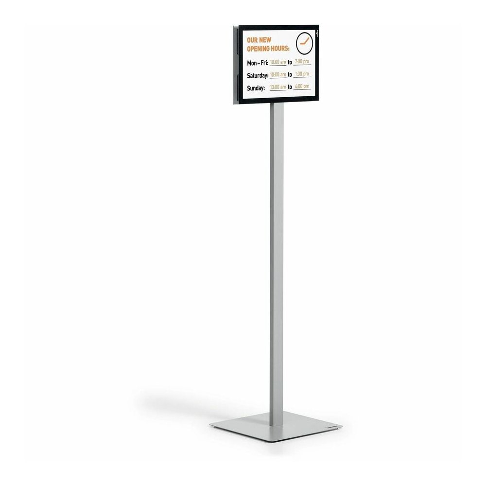 DURABLE Info Basic Floor Stand - Floor - Charcoal Gray - For Reception Area, Waiting Room, Lobby, Trade Show - Double-sided, Weighted Base, Magnetic. Picture 2