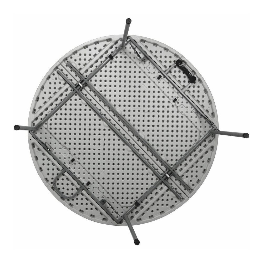 National Public Seating Fold-in-Half Tables - Speckled Gray Round Top - Four Leg Base - 4 Legs - 700 lb Capacity - 2" Table Top Thickness x 48" Table Top Diameter - 29.20" Height - Industry, Indoor, O. Picture 2