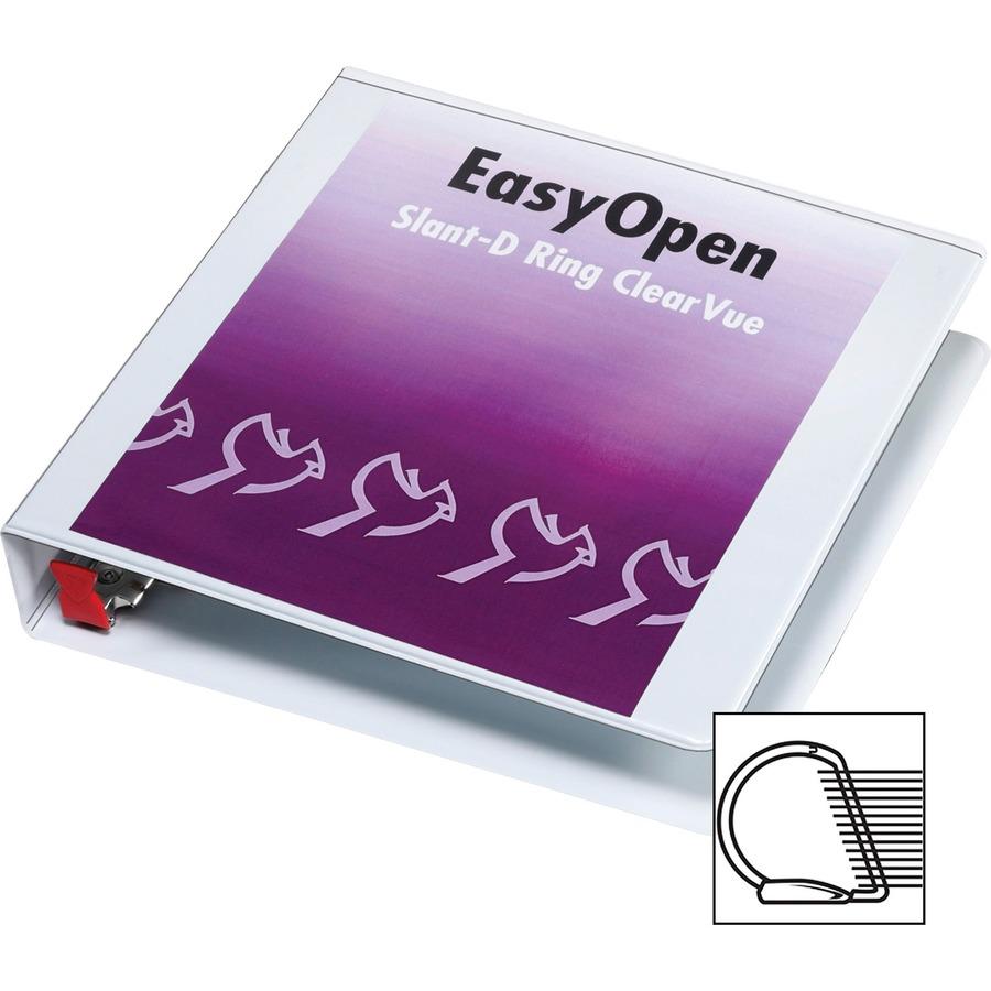 Cardinal EasyOpen Clearvue Slant D-Ring Binders - 1 1/2" Binder Capacity - Letter - 8 1/2" x 11" Sheet Size - 350 Sheet Capacity - 1 3/5" Spine Width - 3 x D-Ring Fastener(s) - 2 Inside Front & Back P. Picture 6