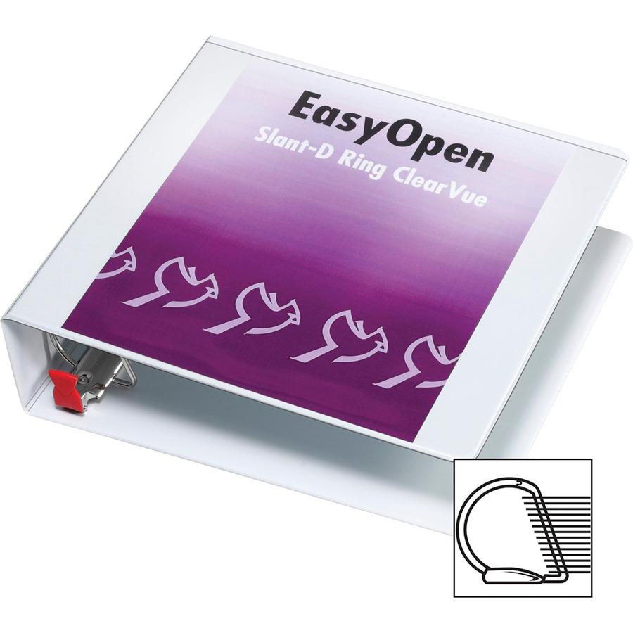Cardinal EasyOpen Clearvue Slant D-Ring Binders - 2" Binder Capacity - Letter - 8 1/2" x 11" Sheet Size - 525 Sheet Capacity - 2 1/2" Spine Width - 3 x D-Ring Fastener(s) - 2 Inside Front & Back Pocke. Picture 7