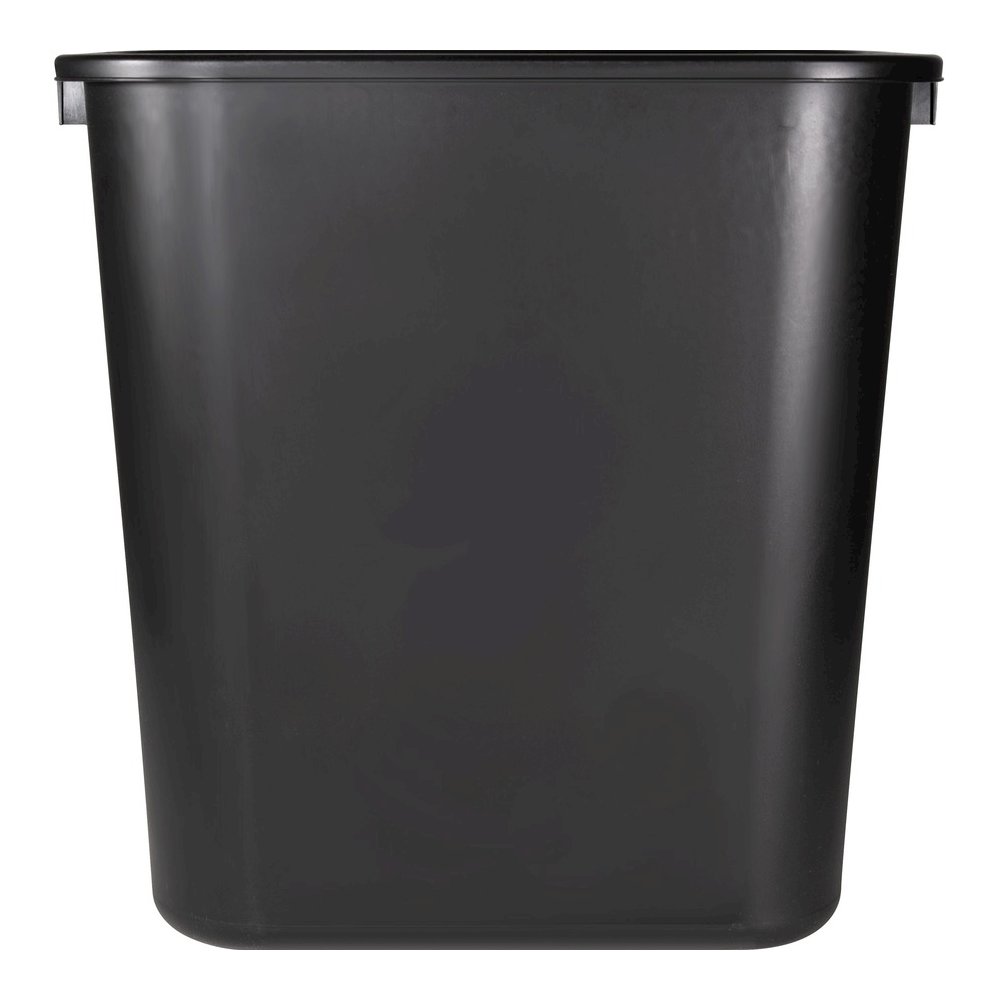 Sparco Rectangular Wastebasket - 7 gal Capacity - Rectangular - 15" Height x 14.5" Width x 10.5" Depth - Polyethylene - Black - 1 Each. Picture 2