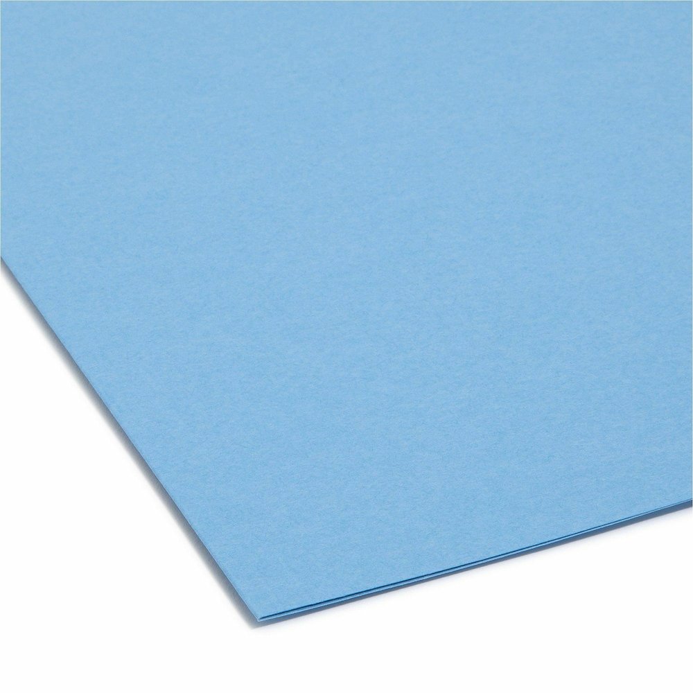 Smead 1/3 Tab Cut Letter Recycled Interior File Folder - 8 1/2" x 11" - 3/4" Expansion - Top Tab Location - Assorted Tab Position - 11 pt. - 1 Plys - Paper - Blue - 10% Recycled - 100 / Box. Picture 3