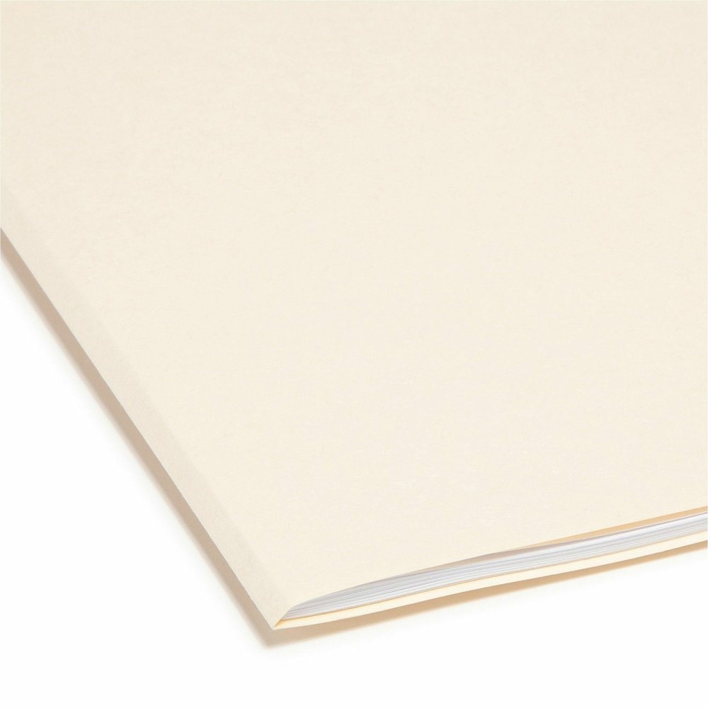 Smead 1/2 Tab Cut Letter Recycled Top Tab File Folder - 8 1/2" x 11" - 3/4" Expansion - Top Tab Location - Assorted Tab Position - 11 pt. - 2 Plys - Manila - Reinforced, Durable, Reinforced Tab, Round. Picture 3