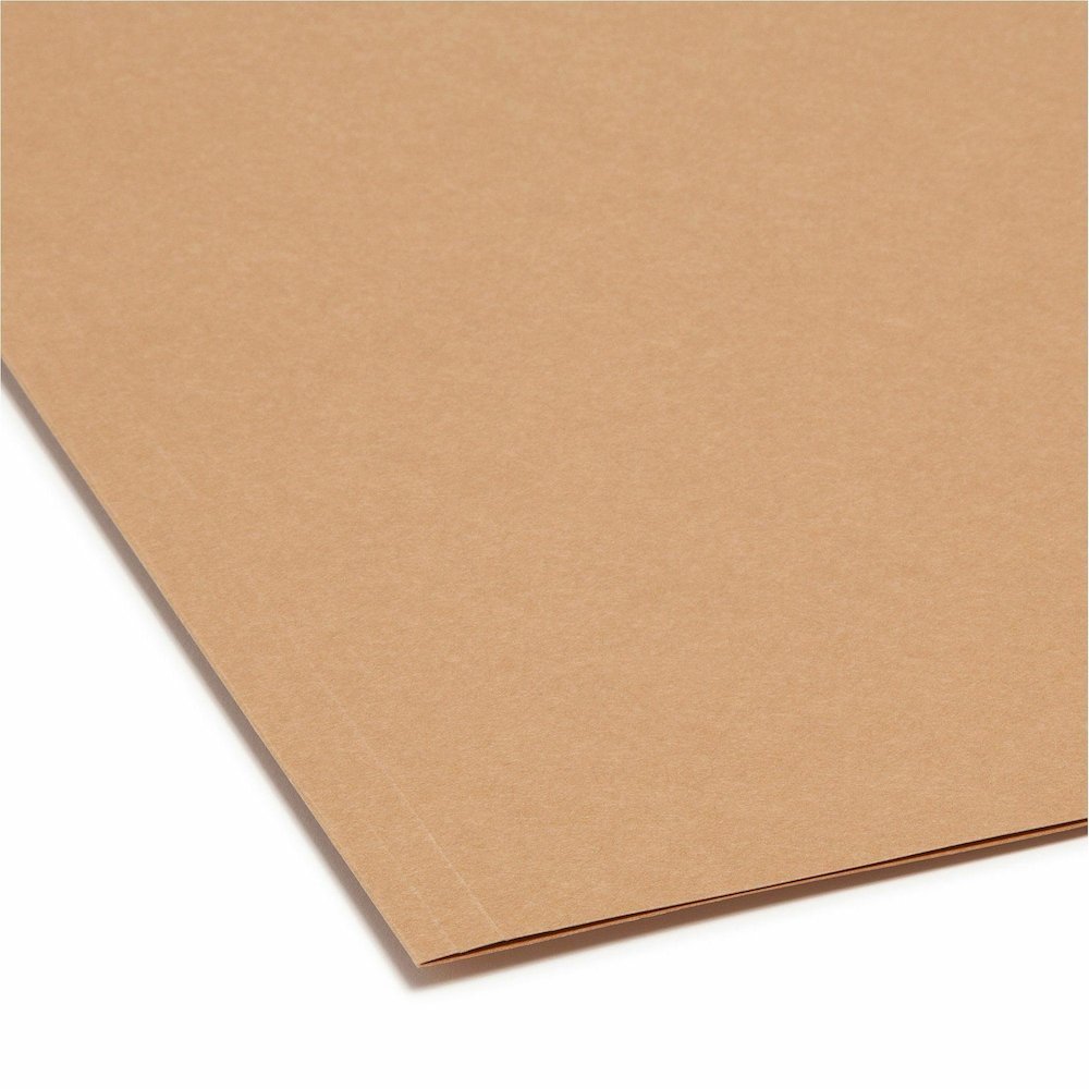 Smead Straight Tab Cut Letter Recycled Top Tab File Folder - 8 1/2" x 11" - 3/4" Expansion - 11 pt. - 2 Plys - Kraft - 10% Recycled - 100 / Box. Picture 3