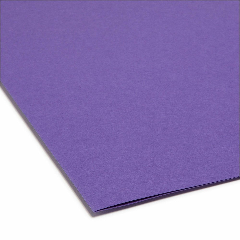Smead 1/3 Tab Cut Letter Recycled Top Tab File Folder - 8 1/2" x 11" - 3/4" Expansion - Top Tab Location - Assorted Tab Position - 11 pt. - 1 Plys - Assorted - Rounded Corner - 10% Recycled - 100 / Bo. Picture 3