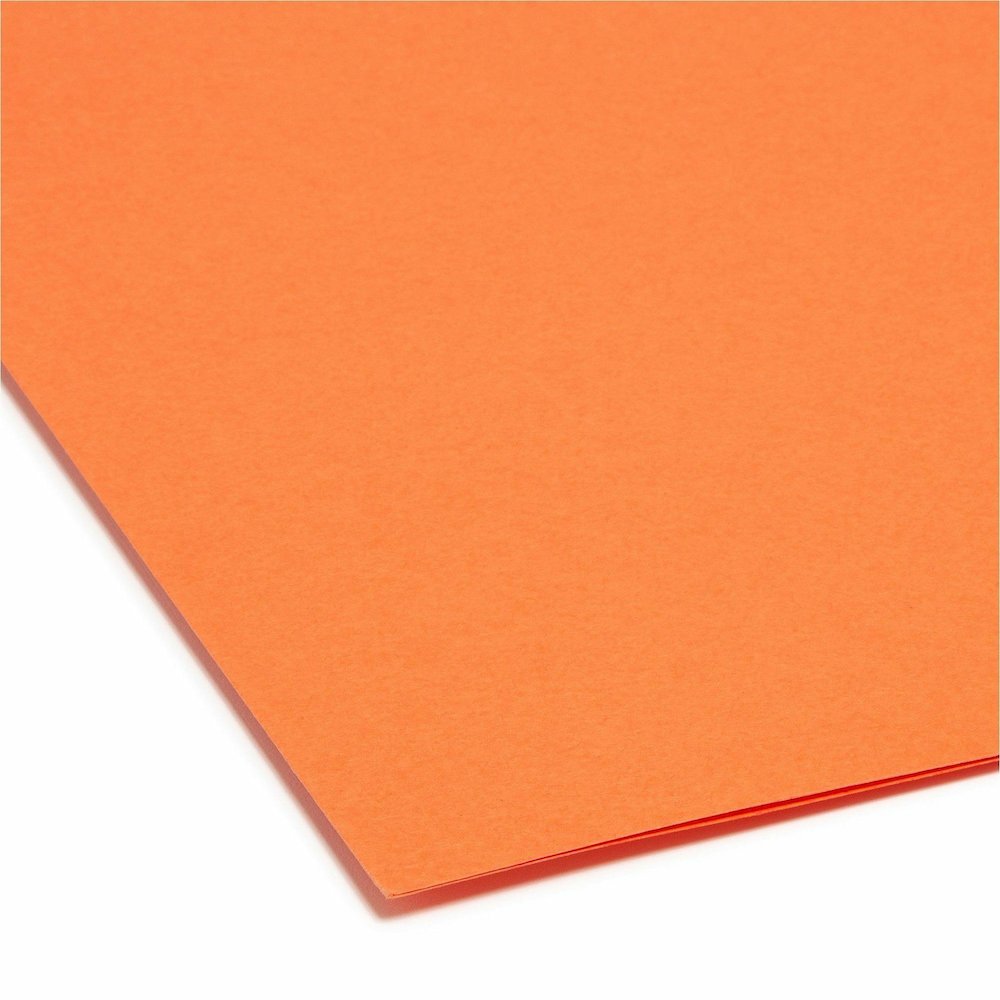 Smead Colored 1/3 Tab Cut Letter Recycled Top Tab File Folder - 8 1/2" x 11" - 3/4" Expansion - Top Tab Location - Assorted Tab Position - 11 pt. - 1 Plys - Orange - Rounded Corner - 10% Recycled - 10. Picture 3