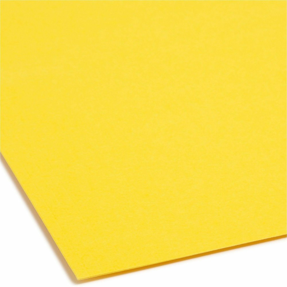 Smead Colored 1/3 Tab Cut Letter Recycled Fastener Folder - 8 1/2" x 11" - 3/4" Expansion - 2 x 2K Fastener - 2" for Folder - Top Tab Location - Assorted Tab Position - 11 pt. - 2 Plys - Yellow - Rein. Picture 3