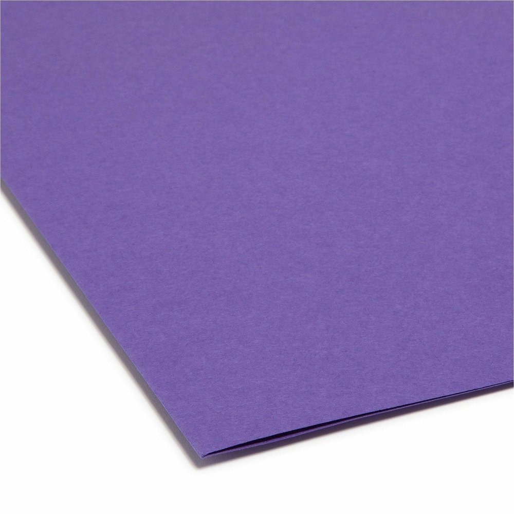 Smead Colored 1/3 Tab Cut Letter Recycled Top Tab File Folder - 8 1/2" x 11" - 3/4" Expansion - Top Tab Location - Assorted Tab Position - 11 pt. - 1 Plys - Purple - Rounded Corner - 10% Recycled - 10. Picture 3