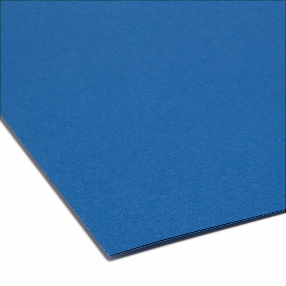 Smead Colored 1/3 Tab Cut Letter Recycled Top Tab File Folder - 8 1/2" x 11" - 3/4" Expansion - Top Tab Location - Assorted Tab Position - 11 pt. - 1 Plys - Navy Blue - Rounded Corner - 10% Recycled -. Picture 3