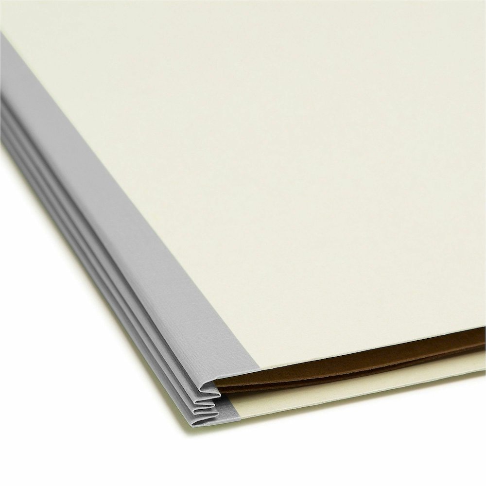 Smead SafeSHIELD 2/5 Tab Cut Letter Recycled Classification Folder - 8 1/2" x 11" - 2" Expansion - 2 x 2S Fastener - Folder - Top Tab Location - Right of Center Tab Position - 1 Divider - 25 pt. - Pre. Picture 3