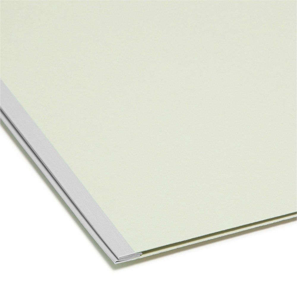 Smead 1/3 Tab Cut Letter Recycled Fastener Folder - 8 1/2" x 11" - 2" Expansion - 2 x 2S Fastener - 2" for Folder - Top Tab Location - Assorted Tab Position - 25 pt. - Pressboard - Gray/Green - 100% R. Picture 3