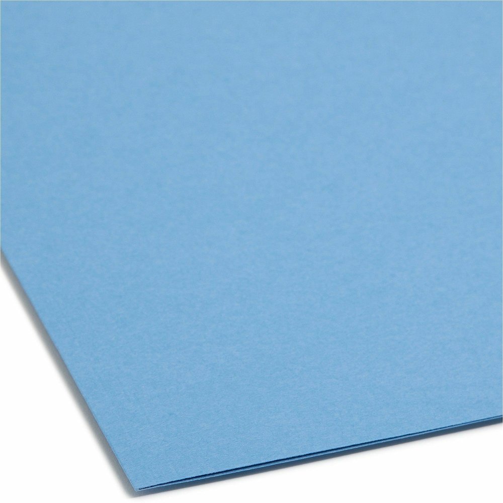 Smead Colored 1/3 Tab Cut Legal Recycled Fastener Folder - 8 1/2" x 14" - 3/4" Expansion - 2 x 2K Fastener - 2" for Folder - Top Tab Location - Assorted Tab Position - 11 pt. - 2 Plys - Blue - Reinfor. Picture 3
