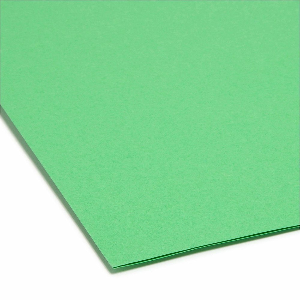 Smead Colored 1/3 Tab Cut Legal Recycled Top Tab File Folder - 8 1/2" x 14" - 3/4" Expansion - Top Tab Location - Assorted Tab Position - 11 pt. - 1 Plys - Green - Break Resistant - 10% Recycled - 100. Picture 3
