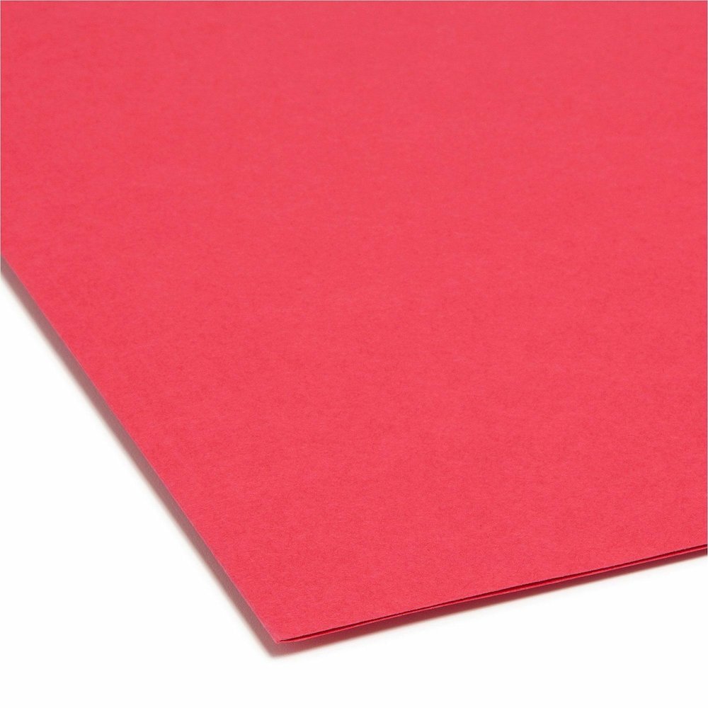 Smead Colored 1/3 Tab Cut Legal Recycled Top Tab File Folder - 8 1/2" x 14" - 3/4" Expansion - Top Tab Location - Assorted Tab Position - 11 pt. - 1 Plys - Red - Rounded Corner - 10% Recycled - 100 / . Picture 3