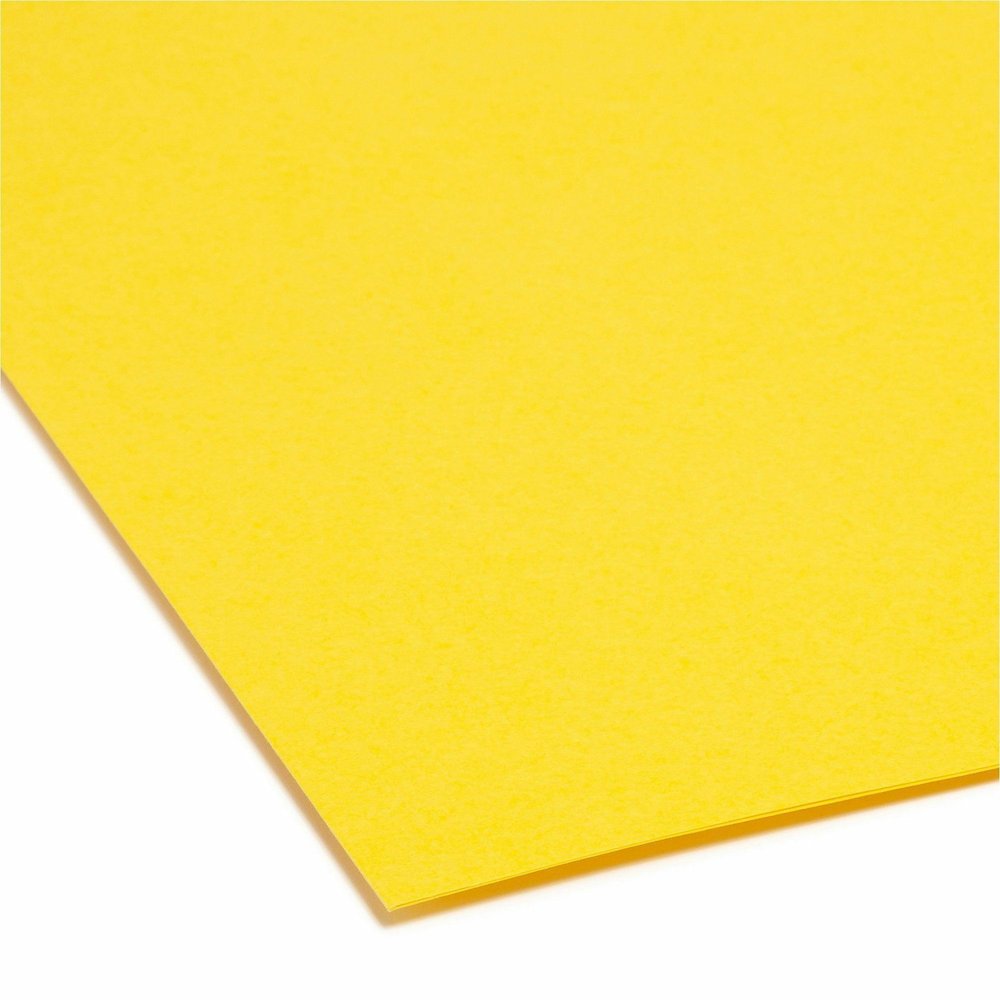 Smead Colored 1/3 Tab Cut Legal Recycled Top Tab File Folder - 8 1/2" x 14" - 3/4" Expansion - Top Tab Location - Assorted Tab Position - 11 pt. - 1 Plys - Vinyl - Yellow - Rounded Corner - 10% Recycl. Picture 3