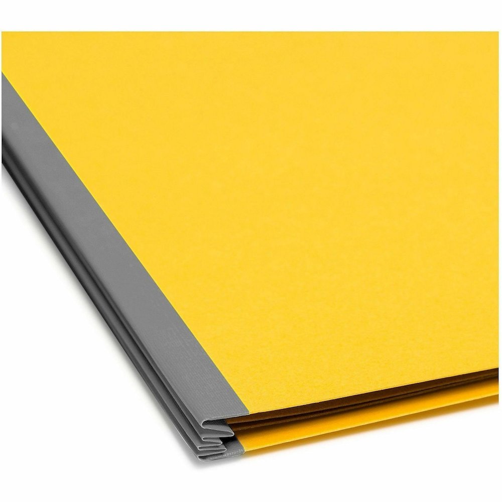 Smead SafeSHIELD 2/5 Tab Cut Legal Recycled Classification Folder - 8 1/2" x 14" - 2" Expansion - 2 x 2S Fastener - 2" for Folder - Top Tab Location - Right of Center Tab Position - 2 Divider - 25 pt.. Picture 3