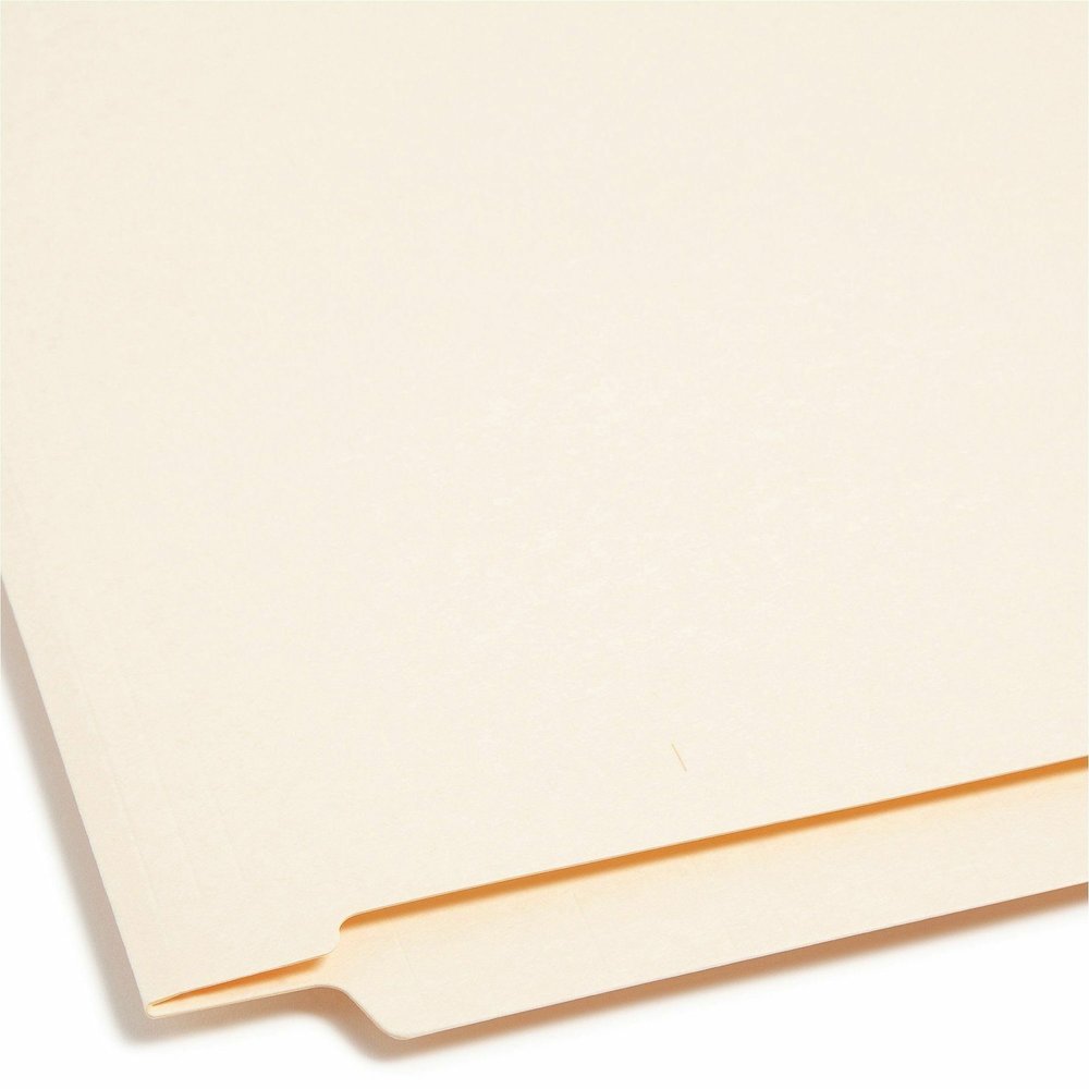 Smead Shelf-Master Straight Tab Cut Letter Recycled End Tab File Folder - 8 1/2" x 11" - 3/4" Expansion - 11 pt. - 2 Plys - Manila - Reinforced Tab, Embossed - 10% Recycled - 100 / Box. Picture 3