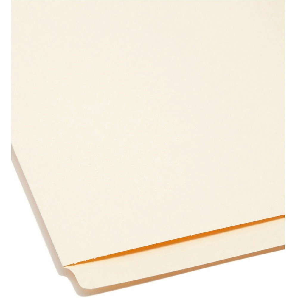 Smead Straight Tab Cut Letter Recycled End Tab File Folder - 8 1/2" x 11" - 3/4" Expansion - 14 pt. - 2 Plys - Manila - Embossed - 10% Recycled - 100 / Box. Picture 3