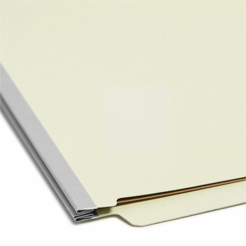 Smead Straight Tab Cut Letter Recycled Classification Folder - 8 1/2" x 11" - 2" Expansion - 2 x 2S Fastener - 2" for Folder - End Tab Location - 1 Divider - 25 pt. - Pressboard - Gray/Green - Heavy D. Picture 3